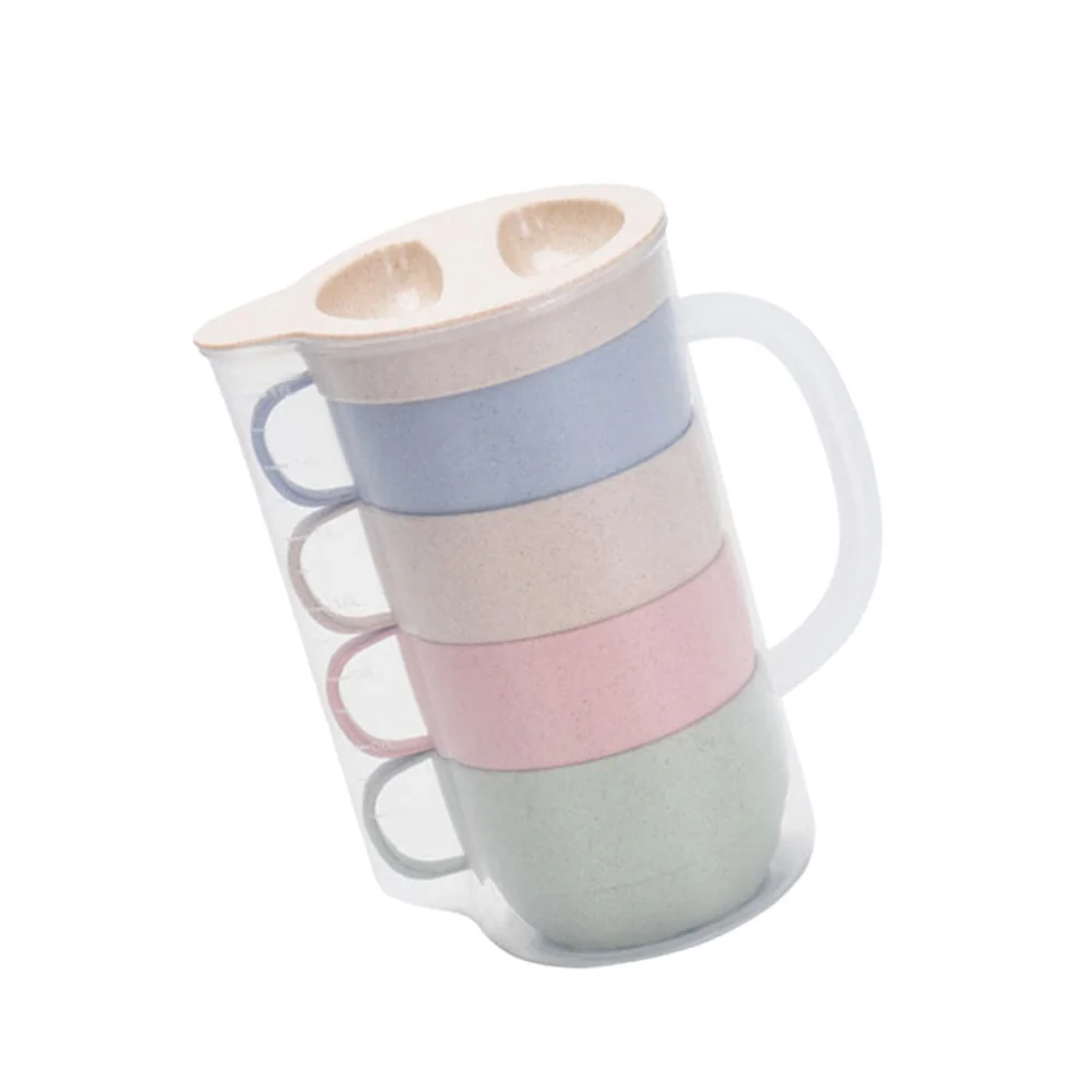 5 in 1 Portable Eco-friendly Large Capacity Kettle and 4 Light Color Convenient Cups Kit for Travel Picnic Camping
5 in 1 Portable Eco-friendly Large Capacity Kettle and 4 Light Color Convenient Cups Kit for Travel Picnic Camping