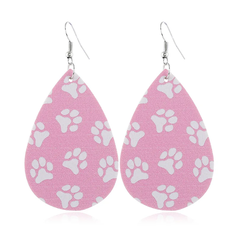 New Cute Cat Claw Pattern Leather Earrings European Style Drop Shaped Teardrop Earring Fashion Brincos Candy Colour Girl Jewelry
New Cute Cat Claw Pattern Leather Earrings European Style Drop Shaped Teardrop Earring Fashion Brincos Candy Colour Girl Jewelry