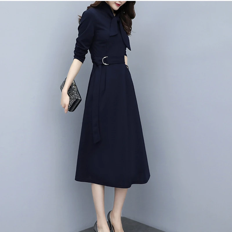 Midi Dresses For Women Autumn A Line Dress Long Sleeve Bow Belt Simple Elegant Vestido Longo Female Lady Casual Vestidos S-XXL
Midi Dresses For Women Autumn A Line Dress Long Sleeve Bow Belt Simple Elegant Vestido Longo Female Lady Casual Vestidos S-XXL