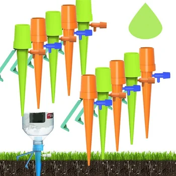 12 Pcs Self Watering Spikes Kits Self-contained Auto Drip Irrigation Watering System with Anti-tilt Bracket Valve Control Switch
12 Pcs Self Watering Spikes Kits Self-contained Auto Drip Irrigation Watering System with Anti-tilt Bracket Valve Control Switch