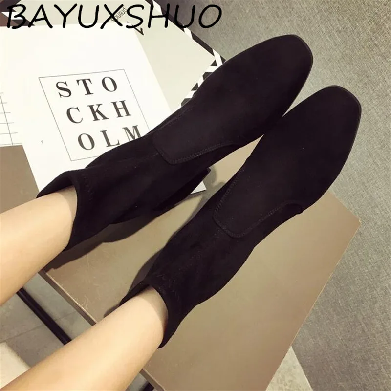 BAYUXSHUO New Autumn Fashion Women Feet Bare Boots Square Root High Heels Comfortable Flock Booties Simple Wild Women Booties 
BAYUXSHUO New Autumn Fashion Women Feet Bare Boots Square Root High Heels Comfortable Flock Booties Simple Wild Women Booties