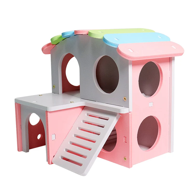 Environmental Wood Double Layer Hamster House Toys Ladder Hideout Colorful Top Villa LB88
Environmental Wood Double Layer Hamster House Toys Ladder Hideout Colorful Top Villa LB88