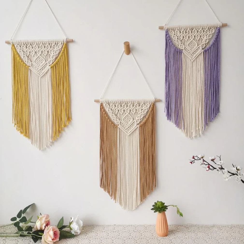 Macrame Woven Wall Hanging Bohemian Color Block Geometric Crochet Backdrop Wall Art Tassel Fringe Tapestry Decor for Bedroom
Macrame Woven Wall Hanging Bohemian Color Block Geometric Crochet Backdrop Wall Art Tassel Fringe Tapestry Decor for Bedroom