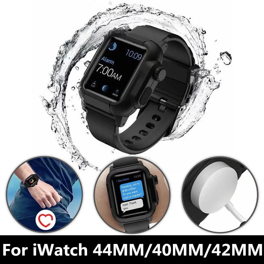 Для Apple Watch Band Series SE/6/5/4/3 чехол с силиконовым ремешком для iWatch Cover 40/44/42 мм