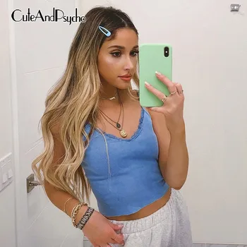 Sexy Blue Milkmaid Bodycorn Tank top Women Summer Casual Soft Cotton Camis Streetwear Fashion Skinny Women's Tops Cuteandpsycho
Sexy Blue Milkmaid Bodycorn Tank top Women Summer Casual Soft Cotton Camis Streetwear Fashion Skinny Women's Tops Cuteandpsycho