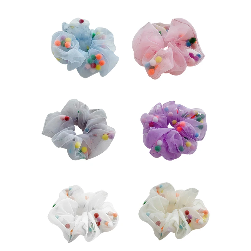 Cute Ponytail Hair Rope Organza Hair Scrunchies with Ball Women Gauze Elastic Hair Bands Girls Headwear Rubber Hair Ties 
Cute Ponytail Hair Rope Organza Hair Scrunchies with Ball Women Gauze Elastic Hair Bands Girls Headwear Rubber Hair Ties