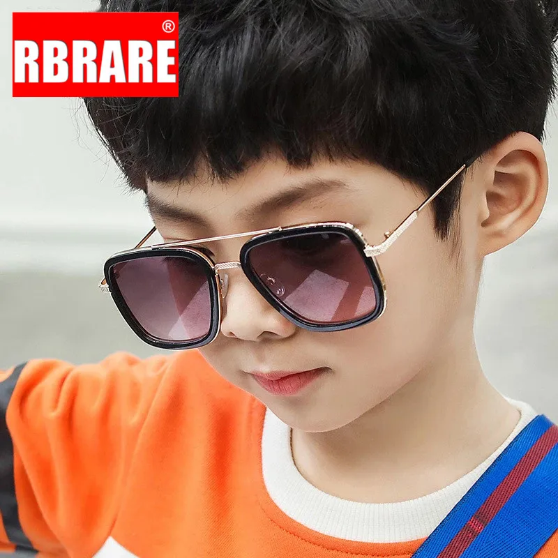 Солнечные очки RBRARE в винтажном стиле для мальчиков и девочек детские квадратные