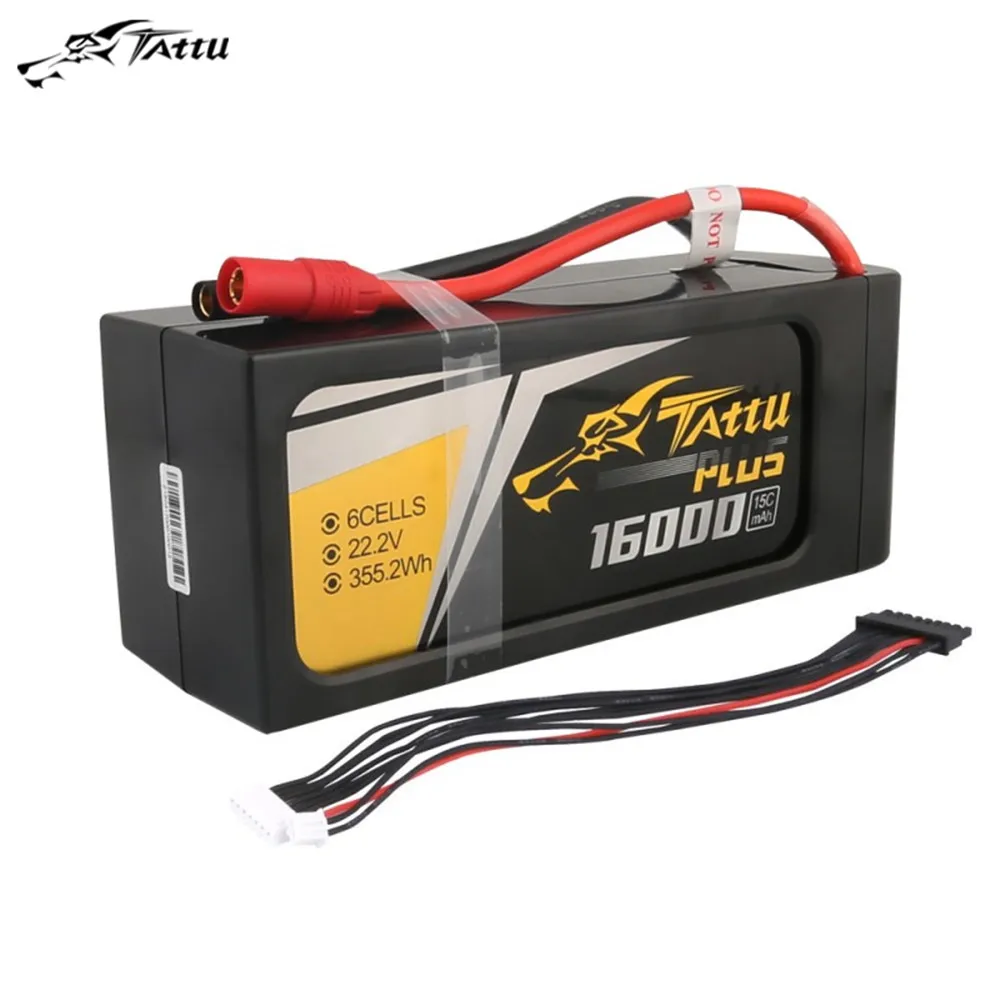 Аккумулятор Tattu Plus 16000mAh 22 2 V 15C 6S1P Lipo с AS150/XT90S antispark вилкой для многороторных дронов