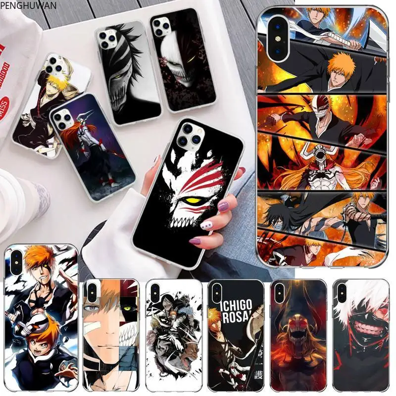 Bleach Ichigo Kurosaki Rukia Kuchiki Bling милый чехол для телефона iPhone 11 pro XS MAX 8 7 6 6S Plus X 5S SE 2020 XR |