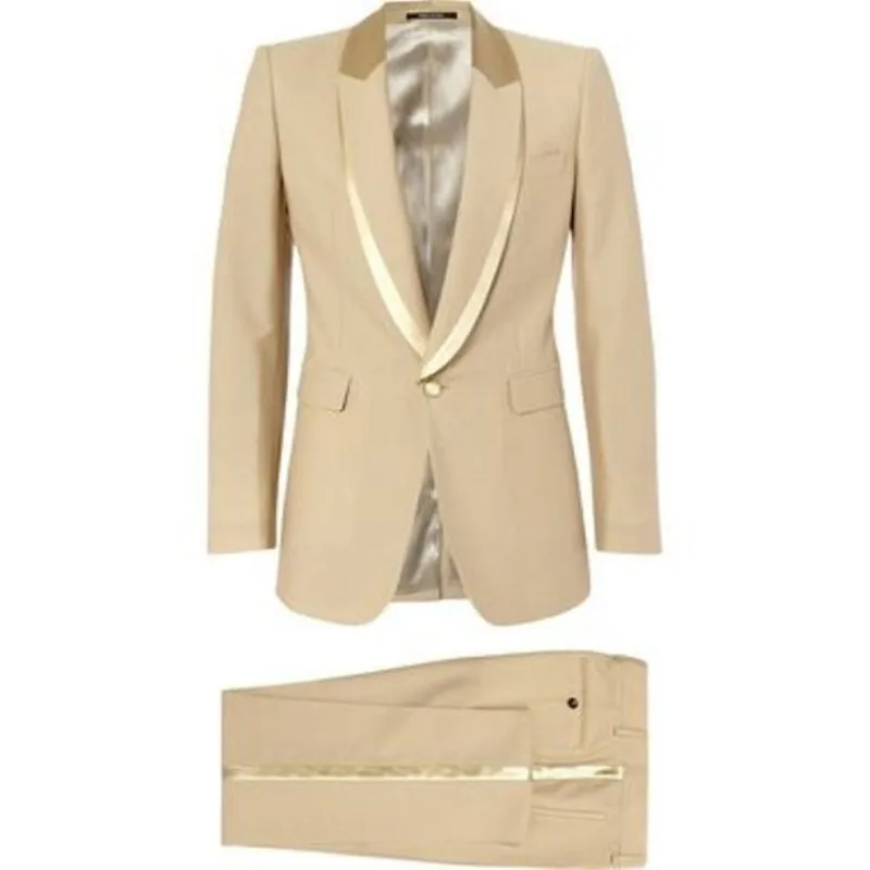 Latest Coat Pant Designs Shawl Lapel Party Tuxedos Champagne 2 Pieces Men Suits Custom Wedding Men Suit Sets (Jacket+Pants)
Latest Coat Pant Designs Shawl Lapel Party Tuxedos Champagne 2 Pieces Men Suits Custom Wedding Men Suit Sets (Jacket+Pants)