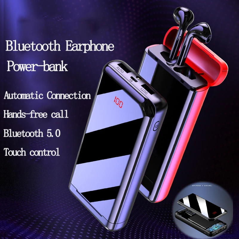 TWS Bluetooth5.0 Wirelsss Stereo Earphone with Power Bank Charging Bin Touch Control Portable Earphones for All Mobile Phones
TWS Bluetooth5.0 Wirelsss Stereo Earphone with Power Bank Charging Bin Touch Control Portable Earphones for All Mobile Phones
