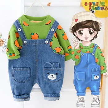 New denim overalls two-piece baby boy clothes fruit printed cotton T-shirt baby girl clothes loose casual sports baby suit
New denim overalls two-piece baby boy clothes fruit printed cotton T-shirt baby girl clothes loose casual sports baby suit
