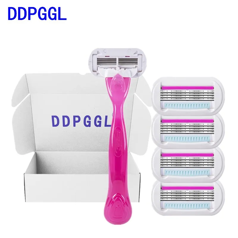 

DDPGGL 1 Holder 4pcs Blades Women Shaving Blades for Women Hair Removal Blade Razor Blades for Shaver Replacement Head Venuse