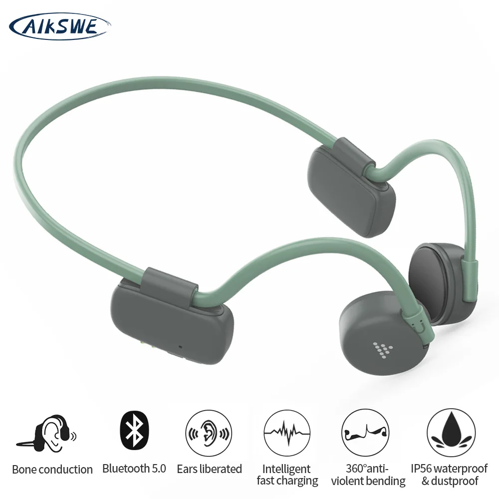AIKSWE Bone Conduction Headphones Bluetooth wireless Sports Earphone IP56 Headset Stereo Hands-free with microphone For Running
AIKSWE Bone Conduction Headphones Bluetooth wireless Sports Earphone IP56 Headset Stereo Hands-free with microphone For Running