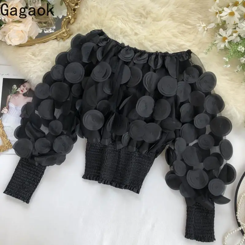 Gagaok Women Streetwear Chiffon Blouse Spring Autumn New Solid Slash Neck Puff Sleeve Short Slim Wild Chic Fashion Shirts
Gagaok Women Streetwear Chiffon Blouse Spring Autumn New Solid Slash Neck Puff Sleeve Short Slim Wild Chic Fashion Shirts