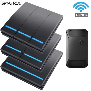 SMATRUL Push Wireless Smart Home Wall Switch Light 433Mhz RF Remote Control 220V Panel Button Ceiling Lamp 1/2/3 Gang On Off
SMATRUL Push Wireless Smart Home Wall Switch Light 433Mhz RF Remote Control 220V Panel Button Ceiling Lamp 1/2/3 Gang On Off