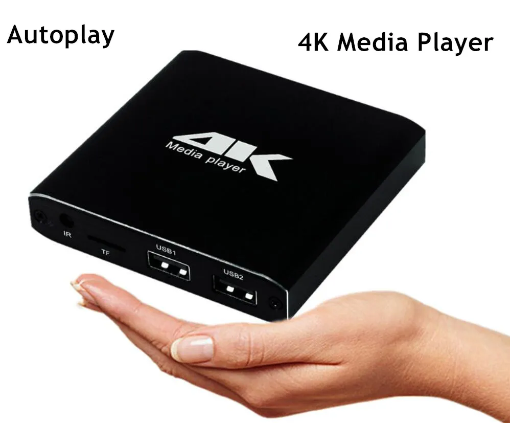 Портативный мини-медиаплеер 4K HD с портами USB Micro SD TF для автовоспроизведения