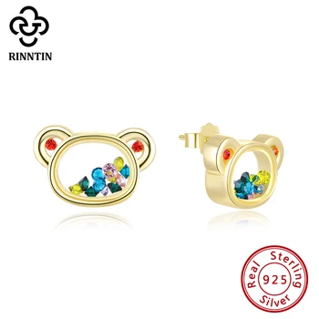 Rinntin Real 925 Sterling Silver Stud Earrings 13mm Bear with Movable Suspension CZs inside Glass Earing For Women TEQE30
Rinntin Real 925 Sterling Silver Stud Earrings 13mm Bear with Movable Suspension CZs inside Glass Earing For Women TEQE30