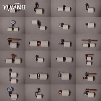 Toilet Roll Holder Multifunction Retro-Styled Iron Pipe Wall Mount Paper Towel Rack with Wooden Storage Shelf
Toilet Roll Holder Multifunction Retro-Styled Iron Pipe Wall Mount Paper Towel Rack with Wooden Storage Shelf