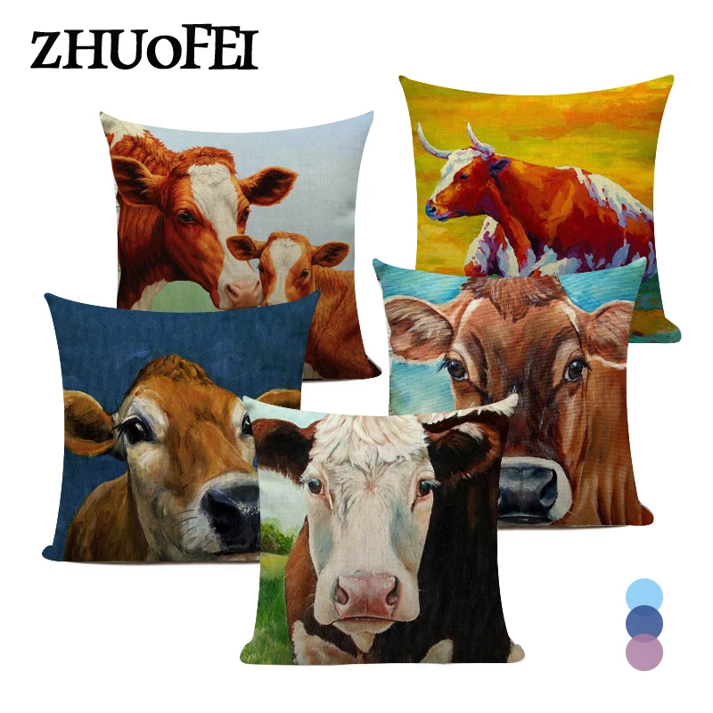 Creative Oil Painting Style Animal Printed Pillowcase 45x45cm Farmhouse Decor Cow Pattern Linen Square Throw Cushion Cover C0040
Creative Oil Painting Style Animal Printed Pillowcase 45x45cm Farmhouse Decor Cow Pattern Linen Square Throw Cushion Cover C0040