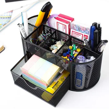 Storage Multi-functional Desk Organizer Mesh Metal Pen Holder Stationery Container Box Office School Supplies Caddy Black
Storage Multi-functional Desk Organizer Mesh Metal Pen Holder Stationery Container Box Office School Supplies Caddy Black
