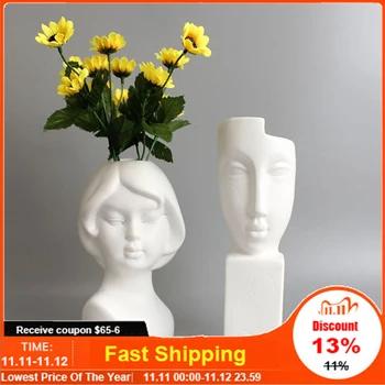 Ceramics Art Portrait Vases Personality Human Face Body Flower Pot Sculpture Ornaments Storage Flower Arrangement Home Decor
Ceramics Art Portrait Vases Personality Human Face Body Flower Pot Sculpture Ornaments Storage Flower Arrangement Home Decor
