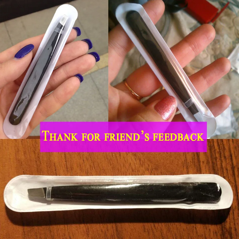 

1 PC Useful Professional Eyebrow Tweezers Hair Beauty Slanted Stainless Steel Tweezer 70