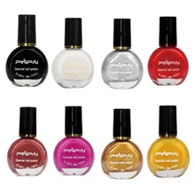 10ml Unha Polonês Stamping Laca Branco Preto Vermelho Prata Roxo Colorido Placa de Impressão Da Arte Do Prego Verniz Polonês Laca DIY # h(China)