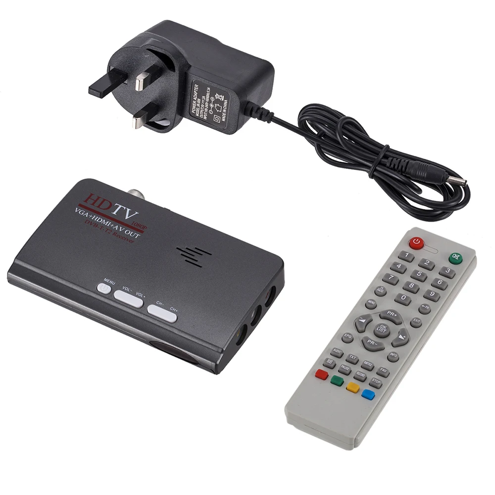 DVB-T/DVB-T2 TV Tuner Receiver DVB T/T2 TV Box VGA AV CVBS 1080P HDMI digital HD Satellite receiver With Remote Control
DVB-T/DVB-T2 TV Tuner Receiver DVB T/T2 TV Box VGA AV CVBS 1080P HDMI digital HD Satellite receiver With Remote Control