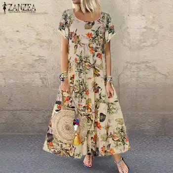 ZANZEA Women Vintage Floral Printed O Neck Short Sleeve Cotton Linen Dress Summer Sundress Ladies Bohemian Party Vestido Robe
ZANZEA Women Vintage Floral Printed O Neck Short Sleeve Cotton Linen Dress Summer Sundress Ladies Bohemian Party Vestido Robe