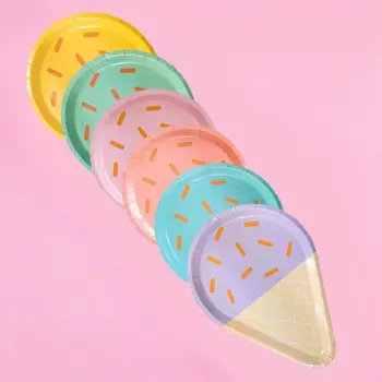 8PC/Pack Serves 8 Ice Cream Shape Birthday Wedding Picnic Party Disposable Plate 
8PC/Pack Serves 8 Ice Cream Shape Birthday Wedding Picnic Party Disposable Plate