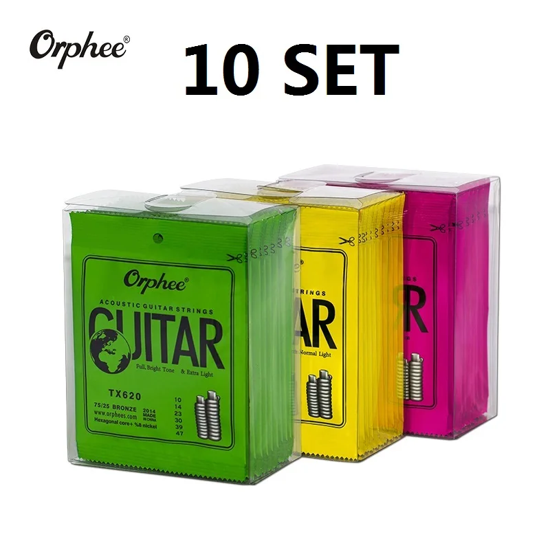 Струны Orphee TX620/630/640 для акустической гитары, шестигранный сердечник, 8% никель, 75/25 бронзовая обмотка, 1-6 струн, 10 комплектов
Струны Orphee TX620/630/640 для акустической гитары, шестигранный сердечник, 8% никель, 75/25 бронзовая обмотка, 1-6 струн, 10 комплектов