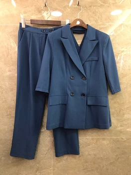 2020 Spring and Summer New Women Business Suit Collar Double-breasted Upper Garment Pants Solid Color Casual Suit 529
2020 Spring and Summer New Women Business Suit Collar Double-breasted Upper Garment Pants Solid Color Casual Suit 529
