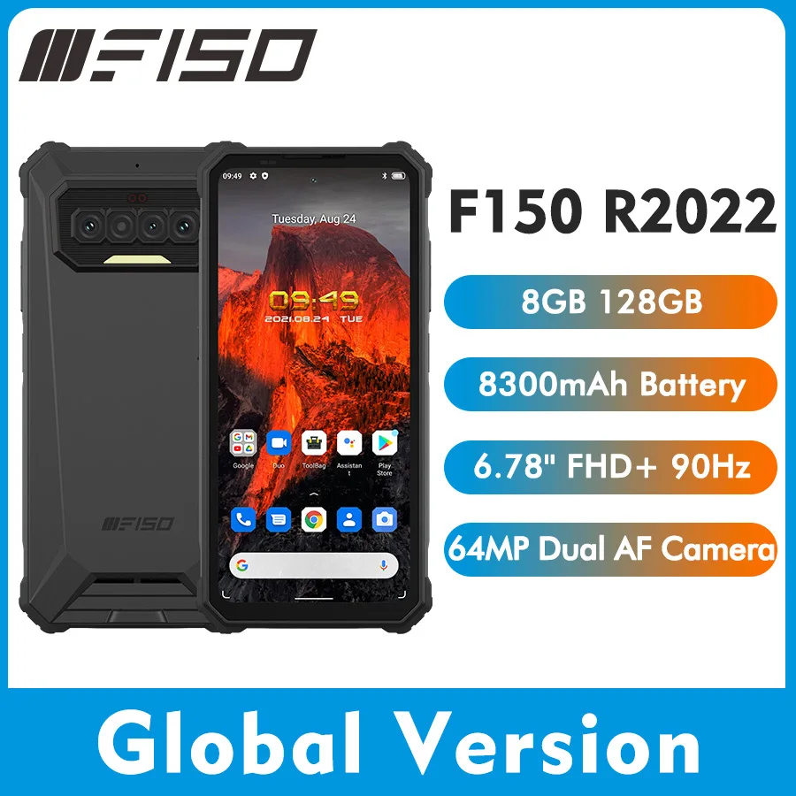 Водонепроницаемый смартфон IIIF150 R2022 8 ГБ + 128 64 мп 20 МП 6 78 дюйма FHD 90 Гц IP68/69K G95 8300 мАч |