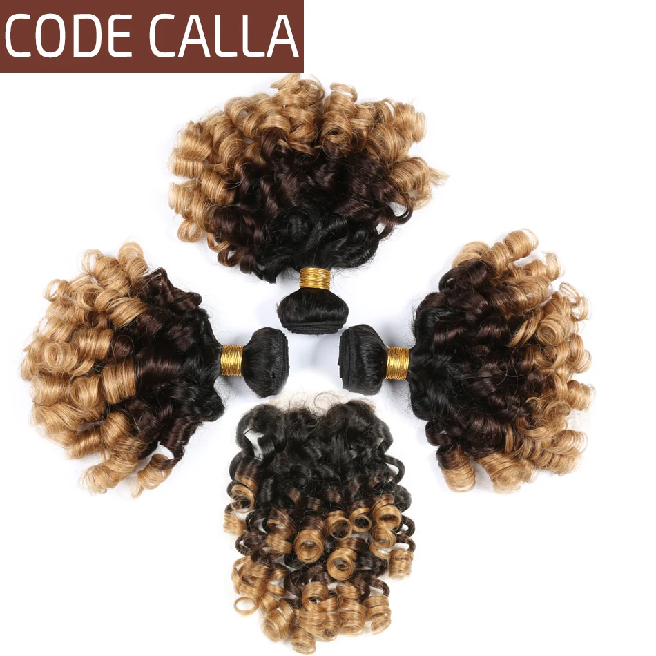 Code Calla Ombre Brown Color Bouncy Curly Bundles With Lace Closure Brazilian Remy Human Hair Weaving Weft Extension For Woman
Code Calla Ombre Brown Color Bouncy Curly Bundles With Lace Closure Brazilian Remy Human Hair Weaving Weft Extension For Woman