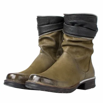 Green Ankle Boots for Women Genuine Leather Flat High Boots Zip Decor Rubber Shoes Woman Platform Autumn Winter Riding Boot 
Green Ankle Boots for Women Genuine Leather Flat High Boots Zip Decor Rubber Shoes Woman Platform Autumn Winter Riding Boot