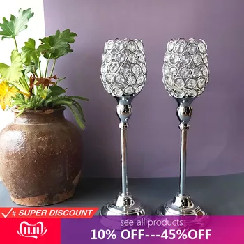 Wedding Centerpieces Candelabra Parties Decorations K9 Crystal Candlestick Shiny Silver Candle Holders For Home Decor
Wedding Centerpieces Candelabra Parties Decorations K9 Crystal Candlestick Shiny Silver Candle Holders For Home Decor