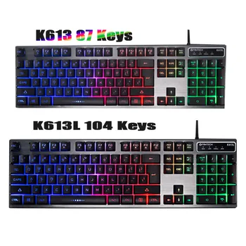 USB Wired 87/104 Keys Mechanical Keyboard Rainbow Backlit Multimedia Gaming Keyboard Metal Internet Bar Keyboard For Gaming PC 
USB Wired 87/104 Keys Mechanical Keyboard Rainbow Backlit Multimedia Gaming Keyboard Metal Internet Bar Keyboard For Gaming PC