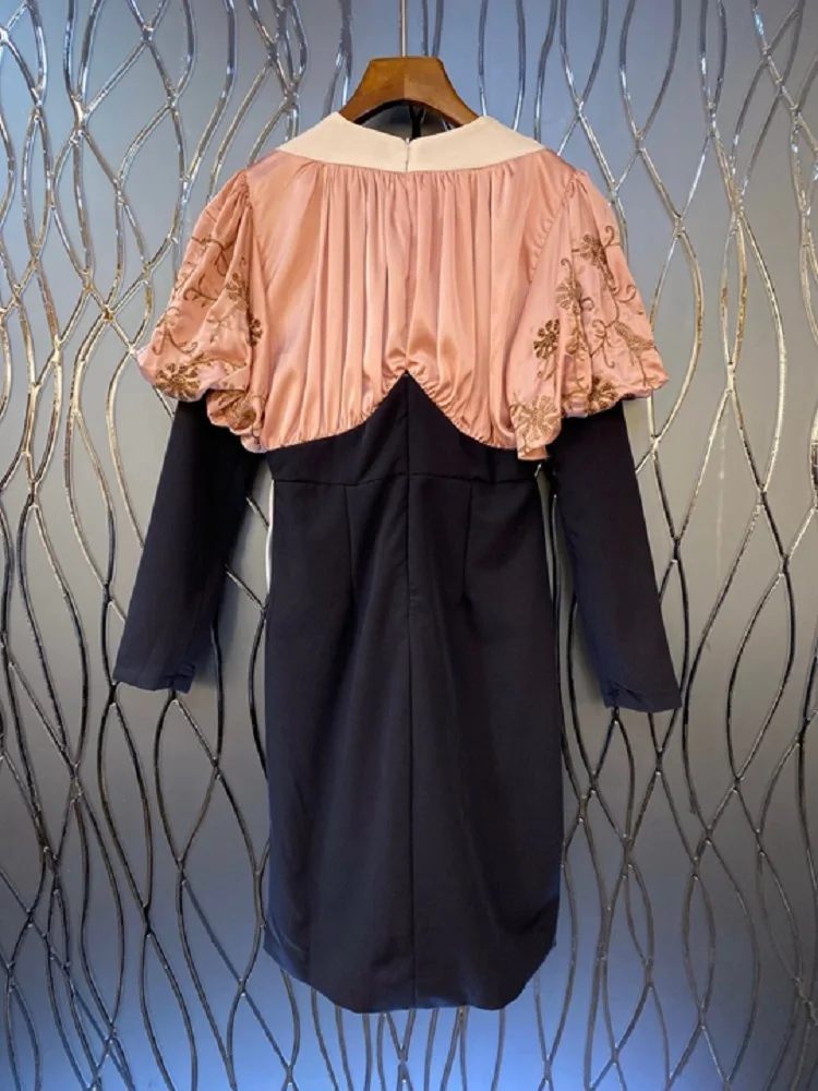 100%Cotton Dress 2020 Spring Style Women O-Neck Golden Beading Deco Long Sleeve Color Block Dress Novelty Party Club Wear
100%Cotton Dress 2020 Spring Style Women O-Neck Golden Beading Deco Long Sleeve Color Block Dress Novelty Party Club Wear