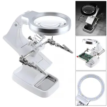 4.5X USB 360 Rotation Desk-top Multifunctional Adjustable Welding Magnifier with Alligator Clip Holder Clamp and 10 LED Light
4.5X USB 360 Rotation Desk-top Multifunctional Adjustable Welding Magnifier with Alligator Clip Holder Clamp and 10 LED Light