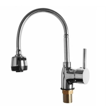 Tap Kitchen Faucet Modern Single Hole Chrome Plated Rotation Spout Flexible