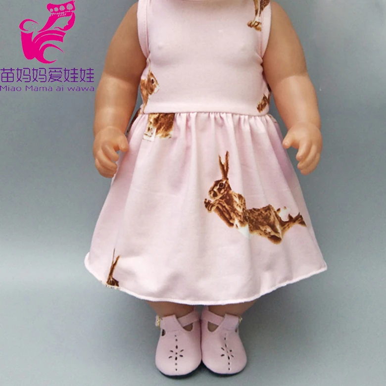 Детское Кукольное платье размер 43 см розовое с рисунком единорога нижнее белье