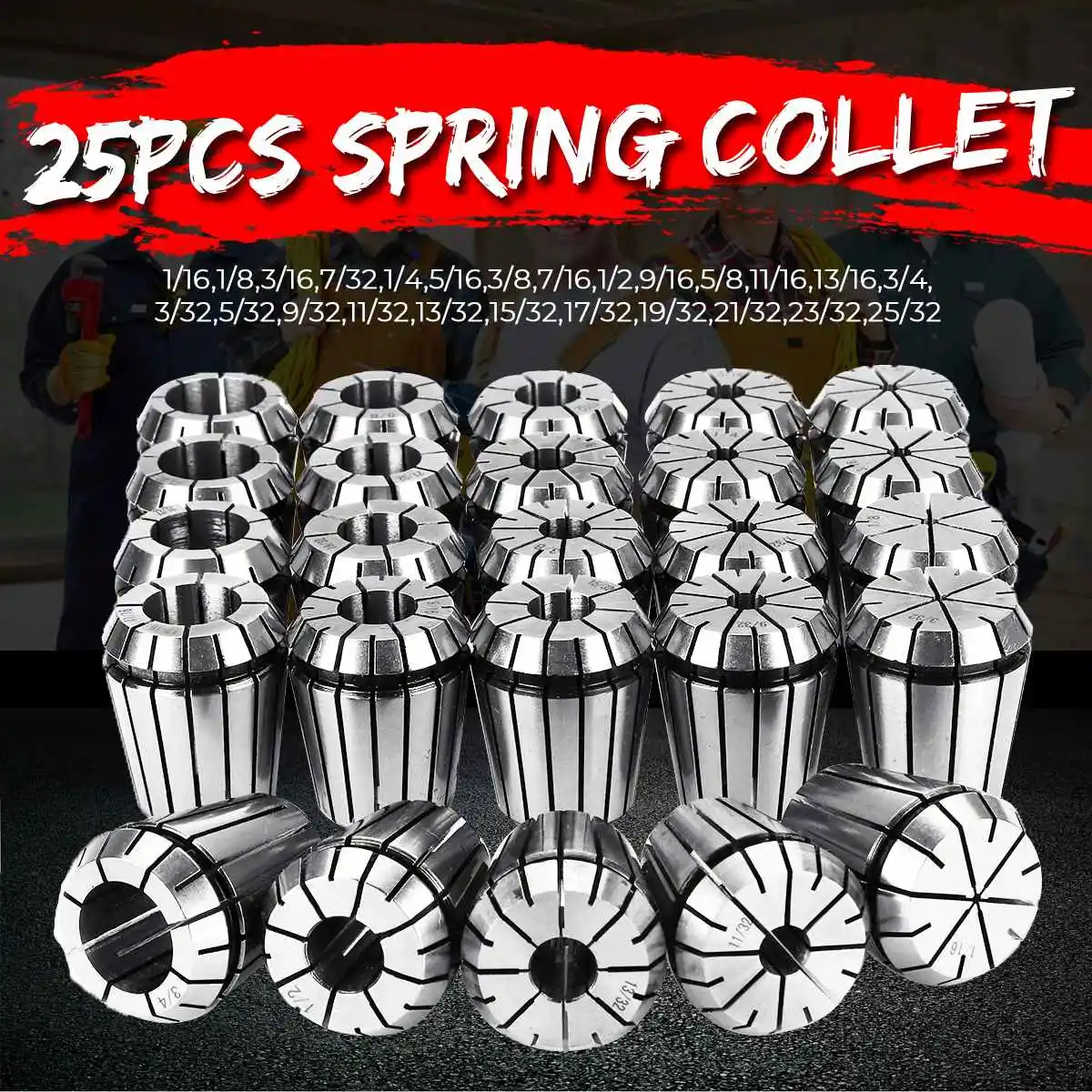 25Pcs ER32 Spring Collet Chuck For CNC Workholding Engraving Machine and Milling Lathe Tool
25Pcs ER32 Spring Collet Chuck For CNC Workholding Engraving Machine and Milling Lathe Tool