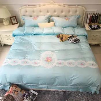 4Pcs luxury Silk Cotton satin Jacquard Colored embroidery Bedding Set lace Duvet cover set Bedsheet Pillowcases Queen King Size
4Pcs luxury Silk Cotton satin Jacquard Colored embroidery Bedding Set lace Duvet cover set Bedsheet Pillowcases Queen King Size