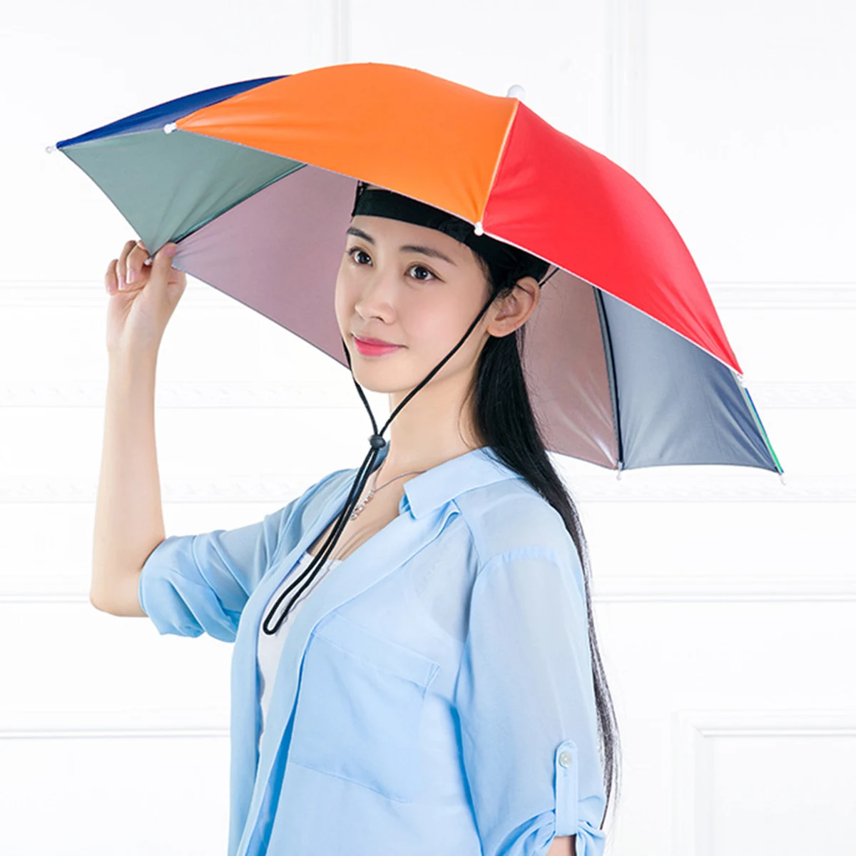Outdoor Foldable Sun Rain Umbrella Hat Fishing Camping Headwear Hats Cap Z2G8 