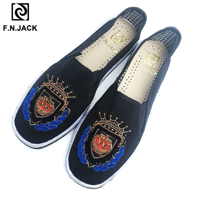 F.N.JACK Mens Shoes Classic Cutton FabricCasual Breathable Handmade Loafers Round Toe Slip ons Mens Flat Shoes
F.N.JACK Mens Shoes Classic Cutton FabricCasual Breathable Handmade Loafers Round Toe Slip ons Mens Flat Shoes