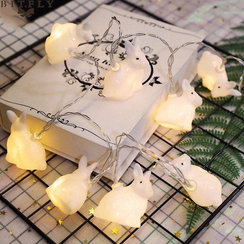 BSOA Decorazioni pasquali Luce Coniglietto Ghirlanda Ciondolo Cerchio in Rattan Ornamenti pasquali per la Decorazione della Porta