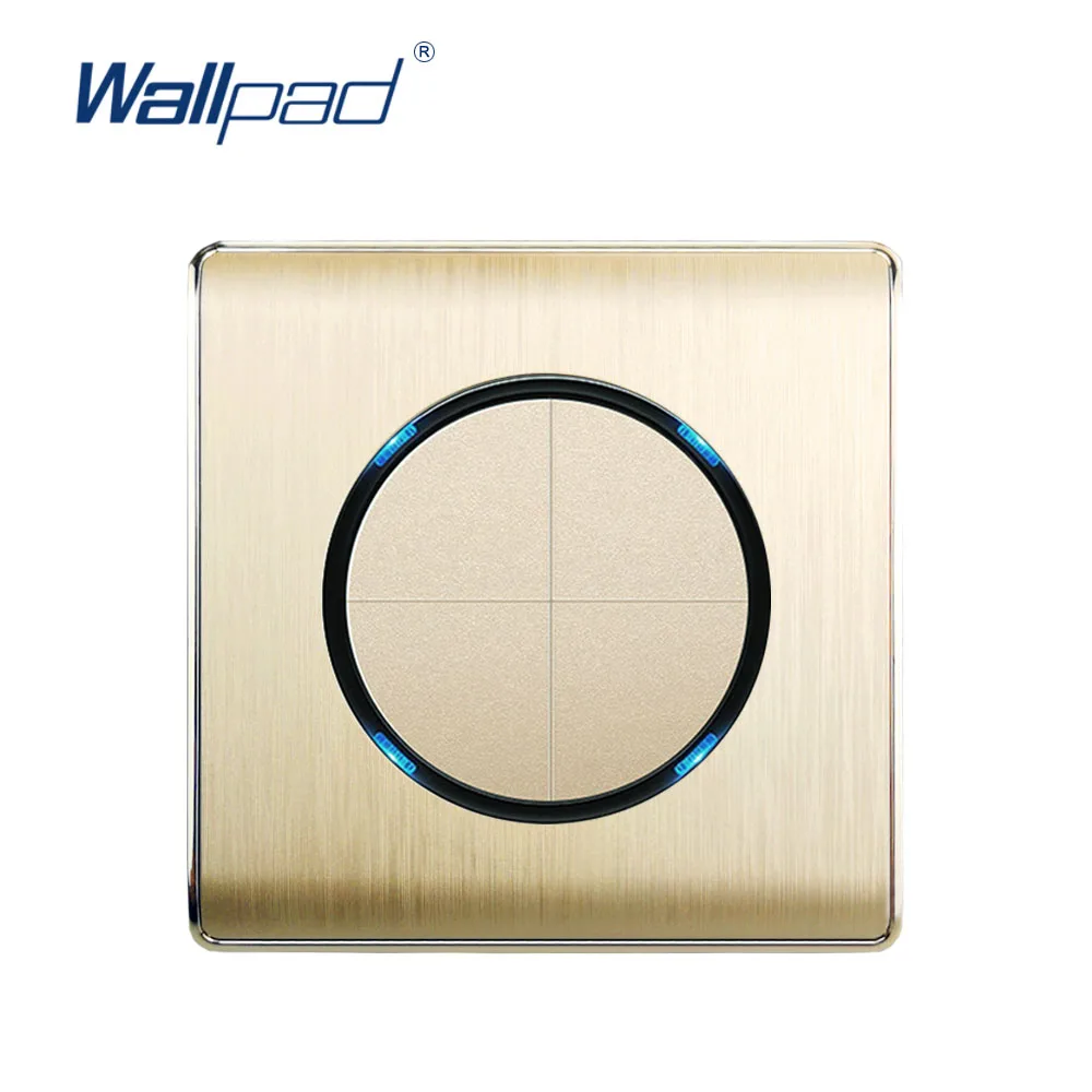 Wallpad 2020 4 Gang 2 Way Random Click Wall Light Switch With LED Indicator Gold PC Brushed Panel For Home
Wallpad 2020 4 Gang 2 Way Random Click Wall Light Switch With LED Indicator Gold PC Brushed Panel For Home