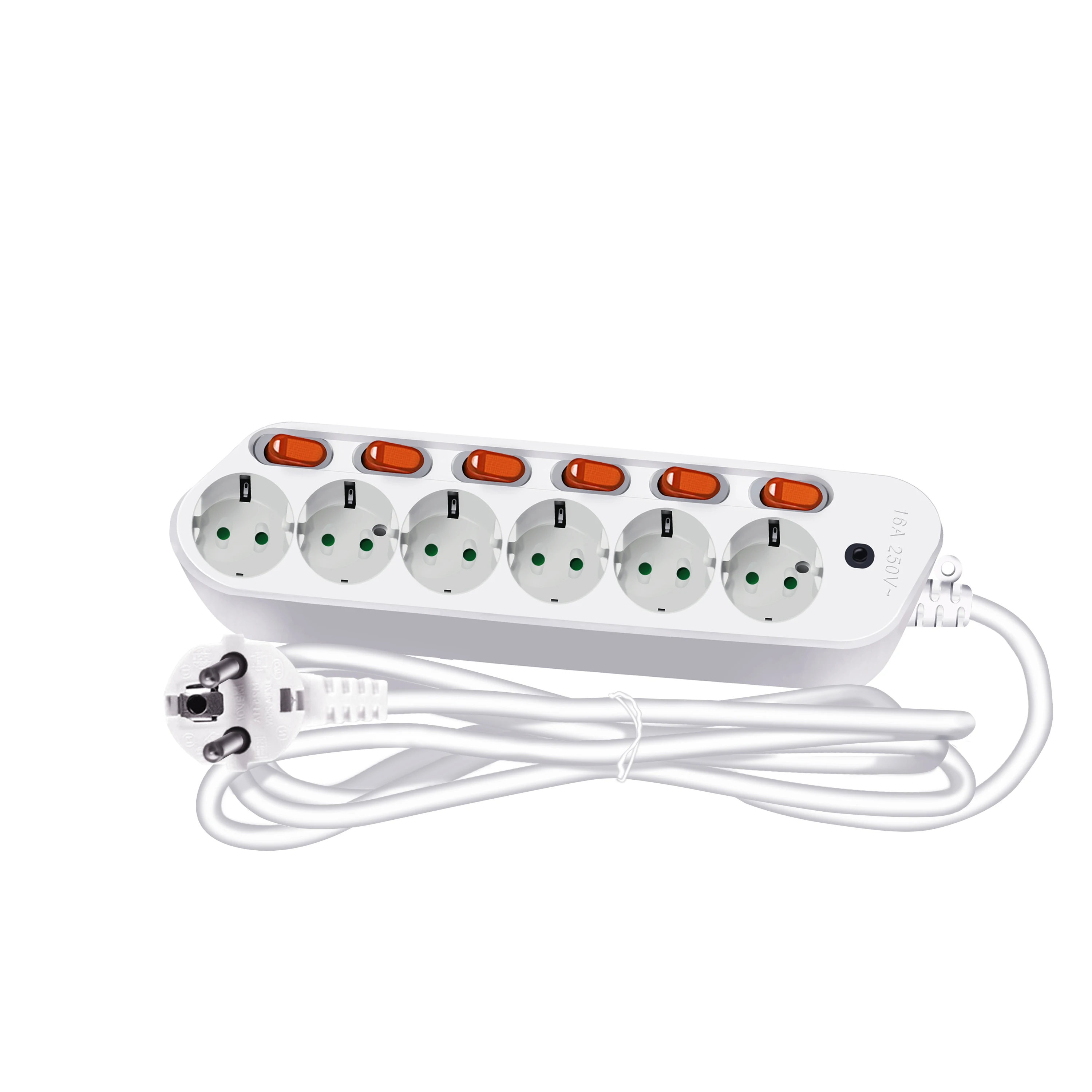 Electrical Socket 16A 250V Switch Separate Control 6AC EU Outlets Socket Germany Power Plug Multiple Power Sockets
Electrical Socket 16A 250V Switch Separate Control 6AC EU Outlets Socket Germany Power Plug Multiple Power Sockets