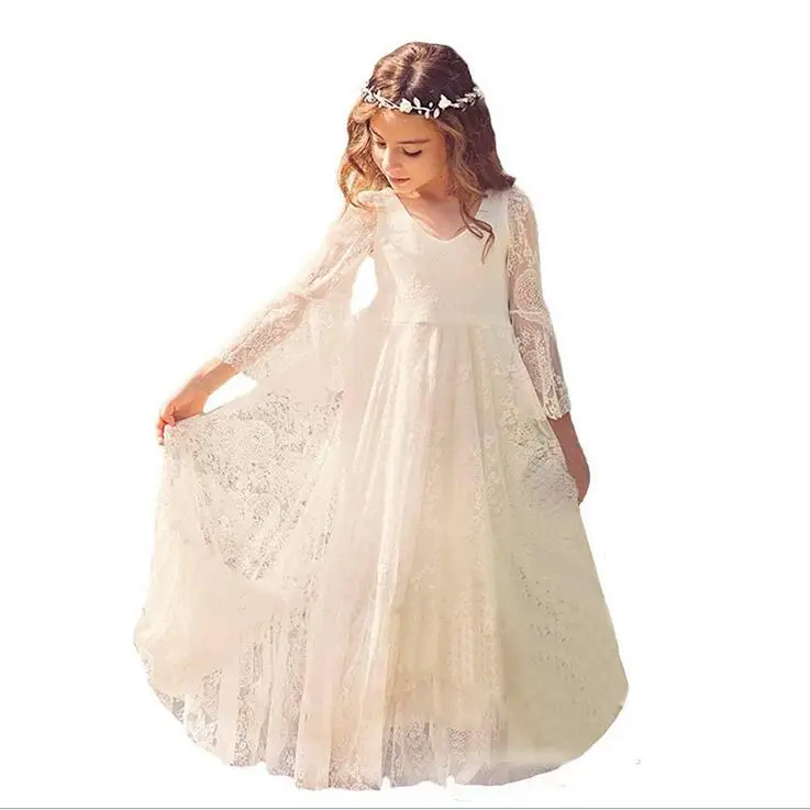 High Quality Long Sleeve Lace Boho Wedding Party Gown Bokep Primera Comunion Flower Girl Dress Robe de soiree
High Quality Long Sleeve Lace Boho Wedding Party Gown Bokep Primera Comunion Flower Girl Dress Robe de soiree